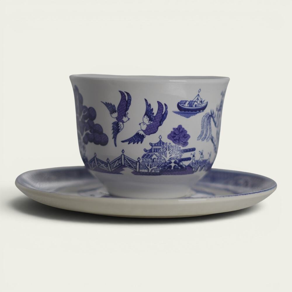 Royal Cuthbertson Blue Willow Demitasse Espresso Cups Saucers Set of 4 China - Picture 9 of 16